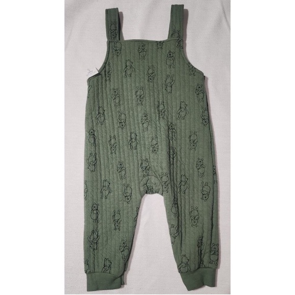 Disney Baby Green Winnie The Pooh Onesie Overalls - Picture 5 of 5